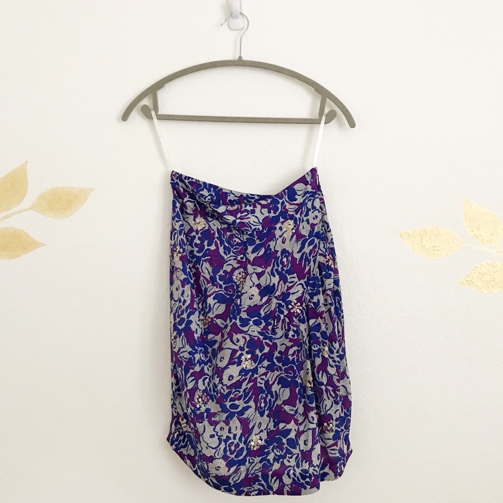 Anthropologie silk sequins pencil skirt size small